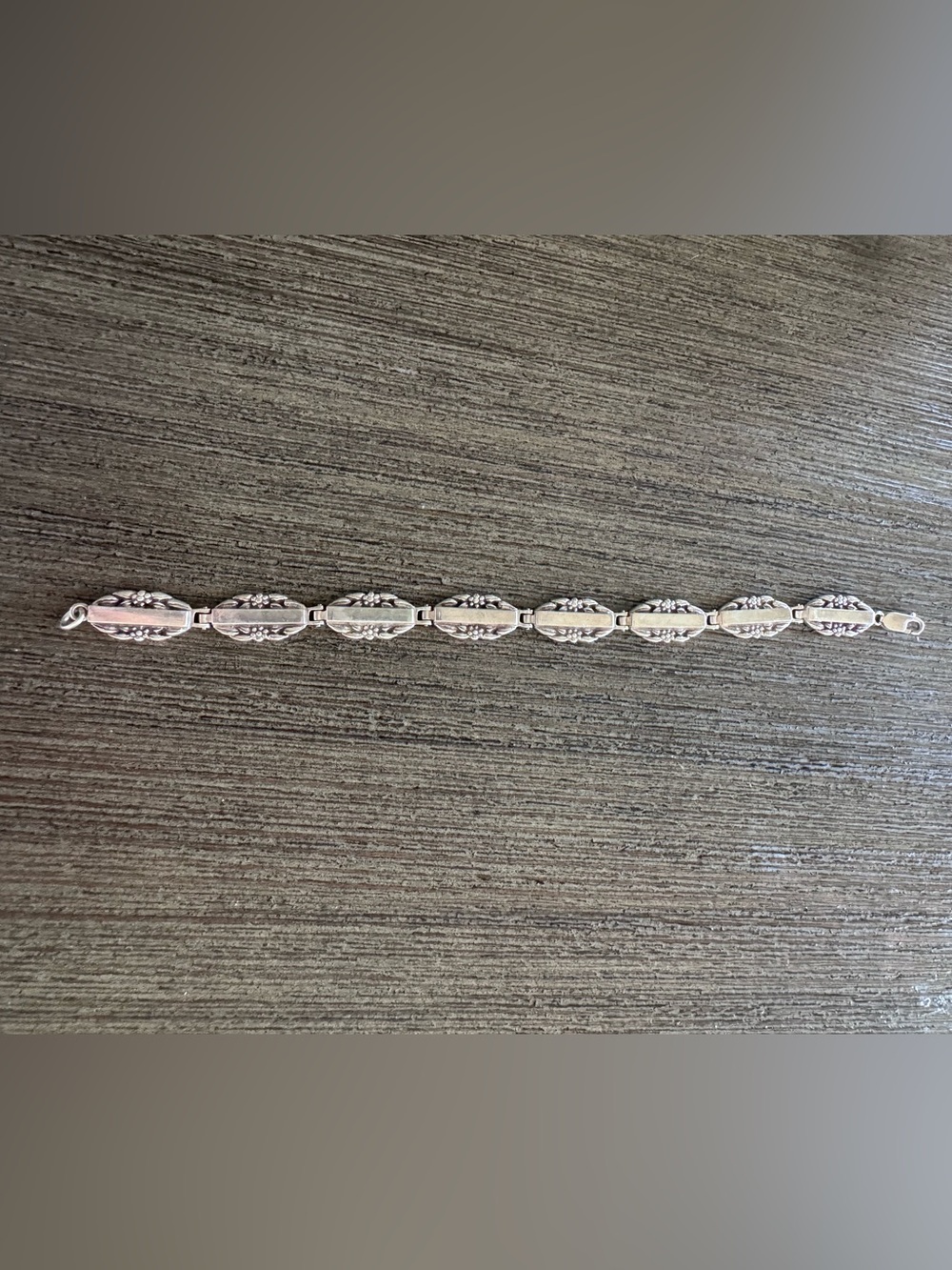 Vintage 1940s 'Forget-Me-Not' Link Friendship Bracelet in Sterling Silver